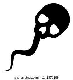 Dead sperm vector icon symbol. Flat pictogram is isolated on a white background. Dead sperm pictogram designed with simple style.
