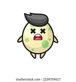 el personaje de la mascota del huevo manchado muerto, diseño de estilo lindo para camiseta, pegatina, elemento logo