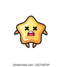 the dead star mascot character , cute style design for t shirt, sticker, logo element