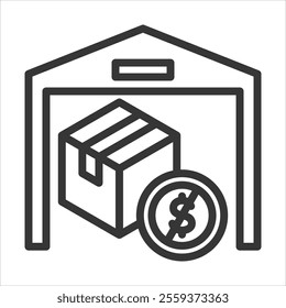 Dead Stock Outline Icon Vector Illustration