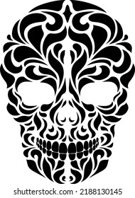Dead Sugar Skull. Halloween skull with ornament.