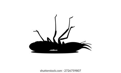 totes Termitensymbol, schwarze einzelne Silhouette