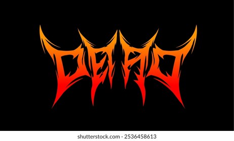 Diseño de Vector de estilo de metal con letras oscuras de tipografía de texto muerto para ropa de impresión de camiseta 
