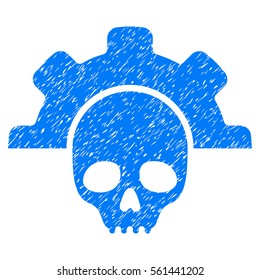 Dead Tools grainy textured icon for overlay watermark stamps. Flat symbol with scratched texture. Dotted vector blue ink rubber seal stamp with grunge design on a white background.