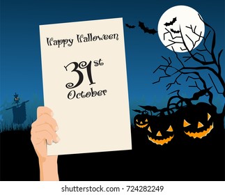 Dead tree and bats on halloween background