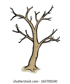 dead tree / cartoon vector and illustration, hand drawn style, isolated on white background.