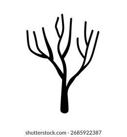 Toter Baum, Cartoon, Vektorgrafik, Blattlose Baum-Silhouette, trockene Baum-Clip-Art, alter Winterbaum einzeln