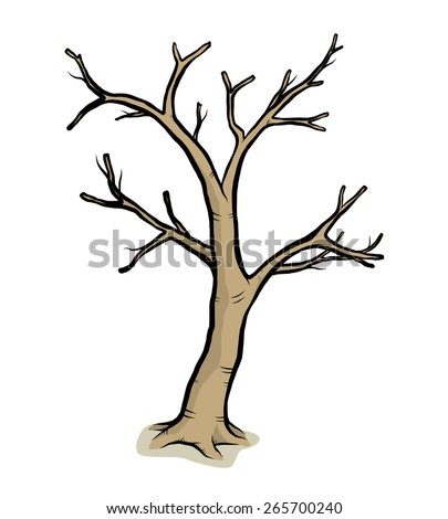 Dead Tree Cartoon Vector Illustration Hand Stock Vector (Royalty Free