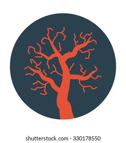 
Dead Tree Colored Vector Icon
