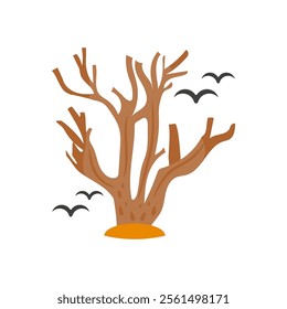 Dead Tree, Halloween Vector Illustration, Isolated