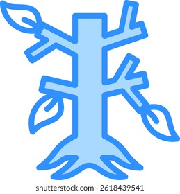Dead Tree Icon Blue Color Vector Illustration