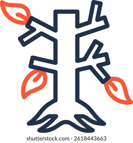 Dead Tree Icon Color Line Vector Illustration