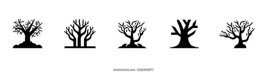Dead tree icon, dry tree icon,vector best flat icon. A sketch of a tree. Old dark trees icon. Dead forest trees icons. Silhouette dead tree