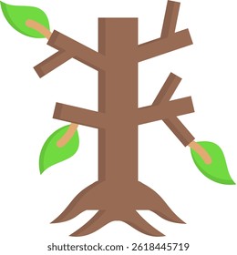 Dead Tree Icon Flat Vector Illustration