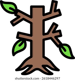 Dead Tree Icon Lineal Color Vector Illustration