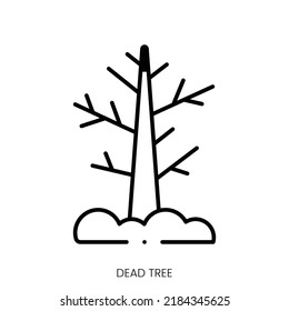 Dead Tree Icon. Linear Style Sign Isolated On White Background. Vector Illustration