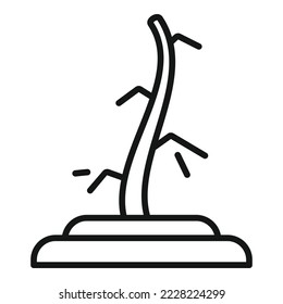 Dead tree icon outline vector. Climate disaster. Weather effect