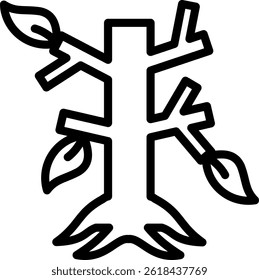 Dead Tree Icon Outline Vector Illustration