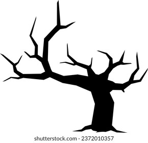 Dead tree icon vector for happy Halloween event. Halloween tree icon that can be used as symbol, sign or decoration. Spooky tree icon graphic resource for Halloween theme vector design