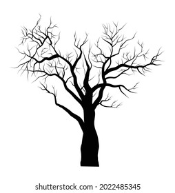 Dead Tree Icon Vector Illustration Isolated On White Background. Tree Silhouette.