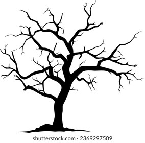 Dead tree icon vector illustration for happy Halloween event. Halloween tree icon that can be used as symbol, sign or decoration. Spooky tree icon graphic resource for Halloween theme vector design