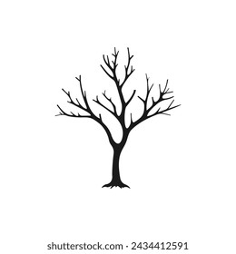 Dead tree. Leafless plant icon flat style isolated on white background. Vector illustration