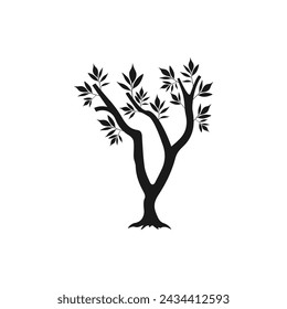 Árbol muerto. Icono de planta sin hojas estilo plano aislado sobre fondo blanco. Ilustración de vector