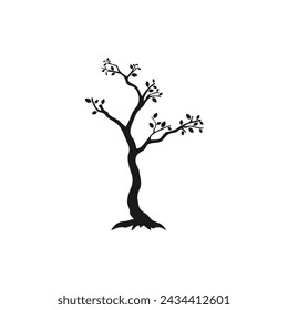 Dead tree. Leafless plant icon flat style isolated on white background. Vector illustration