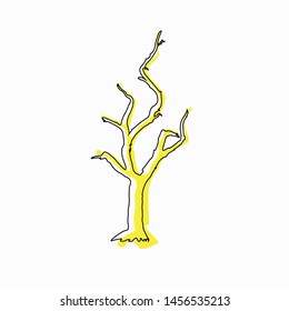 Dead tree logo illustration. Vector silhouette of a tree.