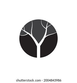 Dead Tree nature illustration logo template vector design