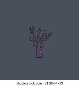 dead tree in pixel style