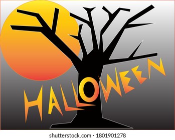 Dead tree shadow on halloween.