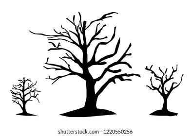 Dead Tree Silhouette Stock Vector (royalty Free) 1220550256 