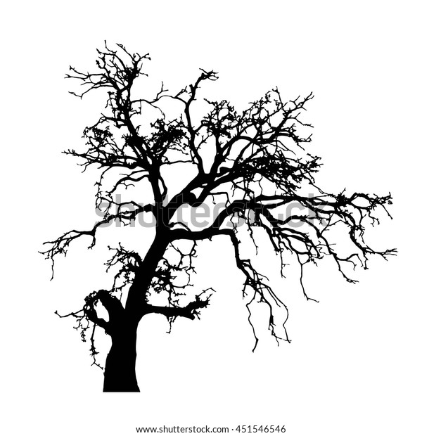 Dead Tree Silhouette Stock Vector (Royalty Free) 451546546 | Shutterstock