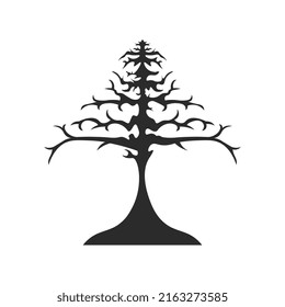 dead tree silhouette illustration  black