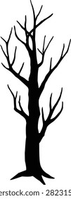 Dead tree silhouette isolated.
Black Dry tree.
scary tree.
Transparent background. 