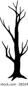 Dead tree silhouette isolated.
Black Dry tree.
scary tree.
Tree without leaves.
Transparent background.