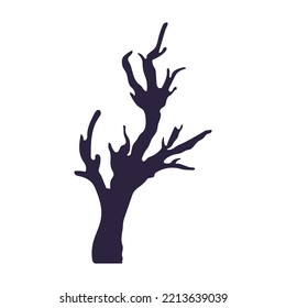 dead tree silhouette isolated vector illustration. Element for halloween needs