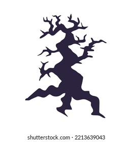 dead tree silhouette isolated vector illustration. Element for halloween needs