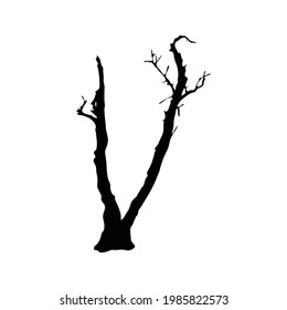 dead Tree silhouette on white background