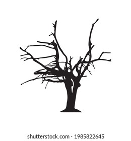 dead Tree silhouette on white background