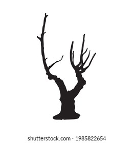 dead Tree silhouette on white background