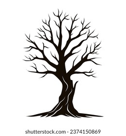 Símbolo muerto silueta de árbol vectorial ilustración icono cliparte aislado en fondo blanco