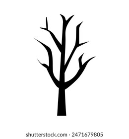 Dead tree silhouette vector illustration isolated on white background