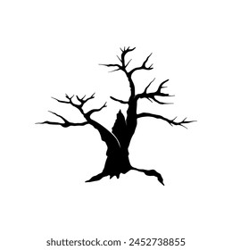 Dead Tree, Trunk, Branches, and Root. Vector illustration