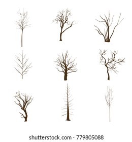 Dead tree Vector on White background illustrator.