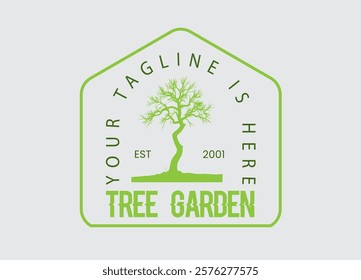 Dead tree vector typography logo design template