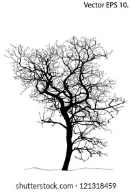 Dead Tree without Leaves Vector Illustration Sketched, EPS 10.