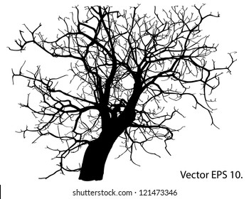 Dead Tree without Leaves Vector Illustration Sketched, EPS 10.