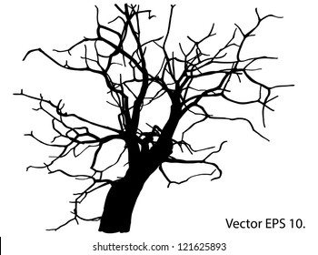Dead Tree without Leaves Vector Illustration Sketched, EPS 10.